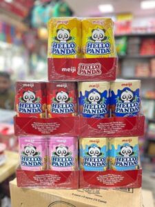 Meiji Hello Panda Biscuit Strawberry 42g | Crunchy Strawberry Filled Biscuits