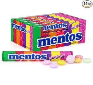 Mentos Rainbow Candy 14 PCS | Mixed Fruit Chewy Candy Roll